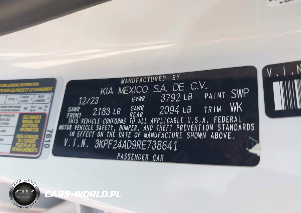 2024 Kia Forte Lxs VIN:3KPF24AD9RE738641 - 9