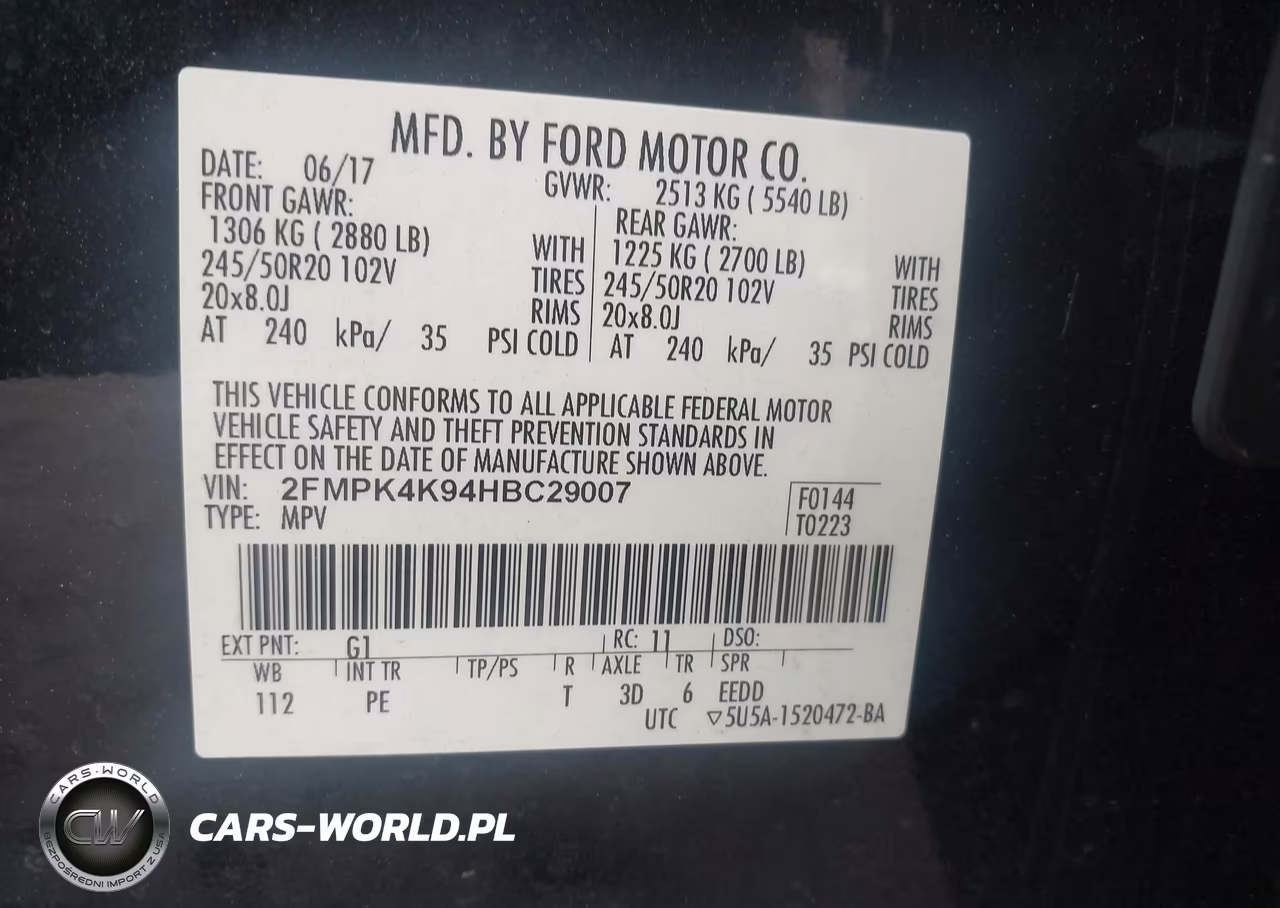 2017 Ford Edge Titanium VIN:2FMPK4K94HBC29007 - 9