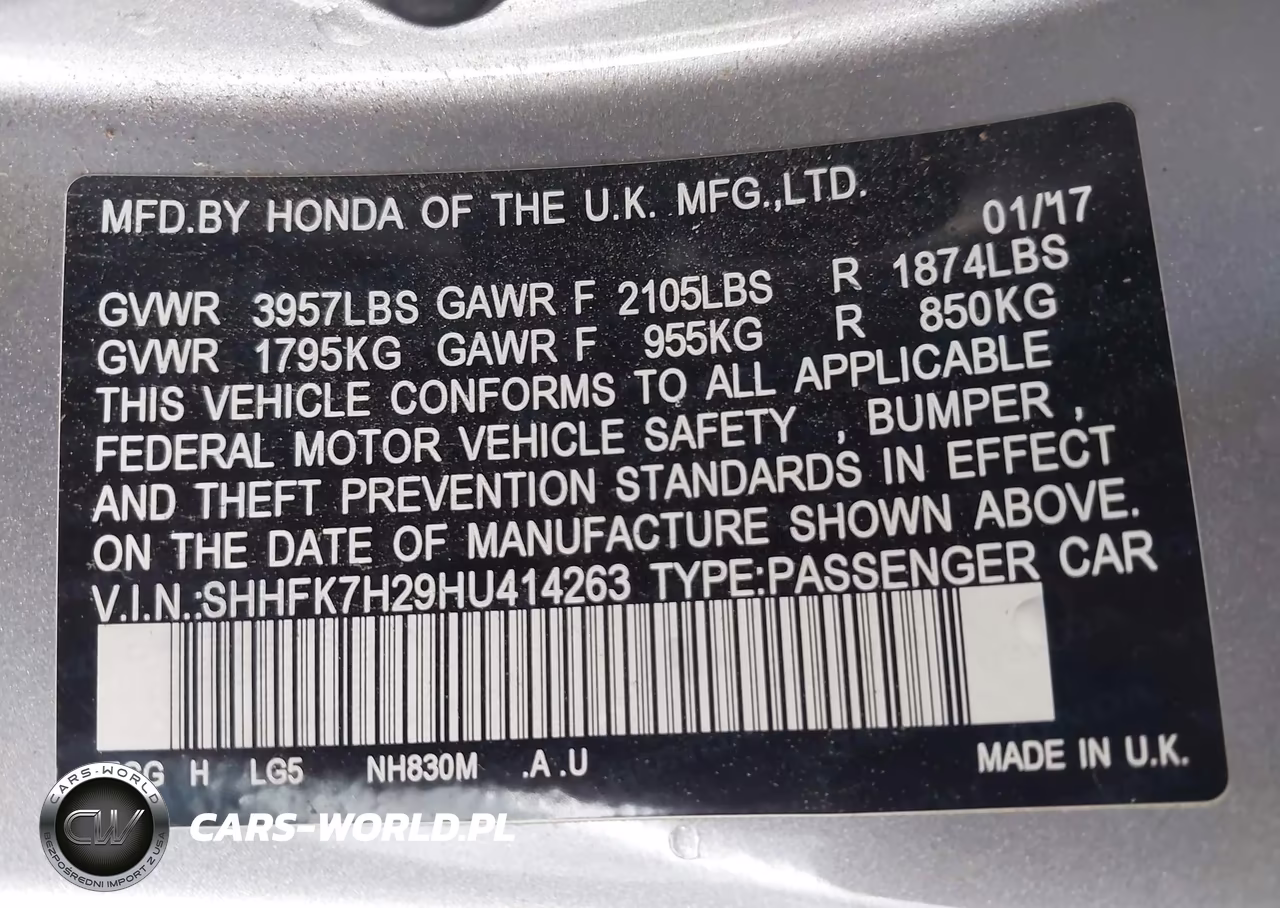 2017 Honda Civic Lx VIN:SHHFK7H29HU414263 - 9