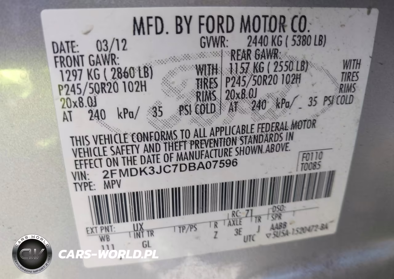 2013 Ford Edge Sel VIN:2FMDK3JC7DBA07596 - 9