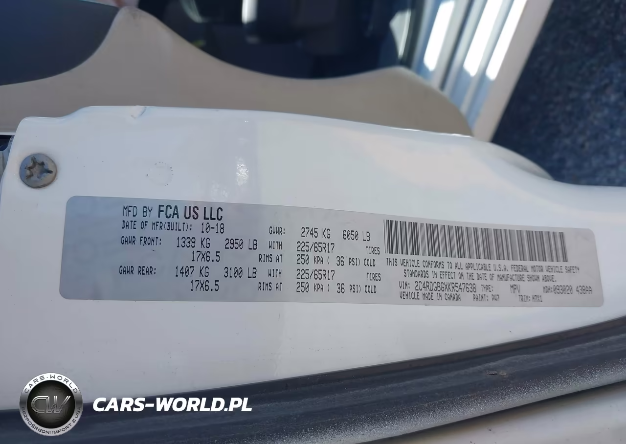 2019 Dodge Grand Caravan Se VIN:2C4RDGBGXKR547638 - 9
