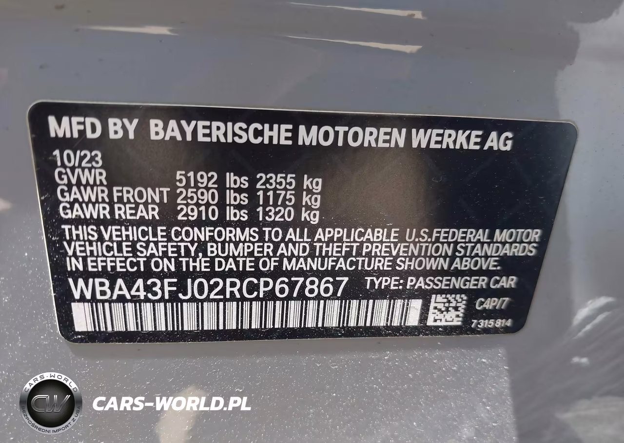 2024 BMW 530I VIN:WBA43FJ02RCP67867 - 9