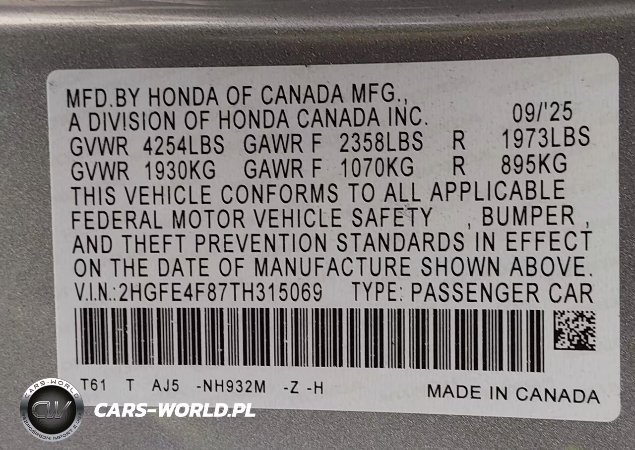 2026 Honda Civic Hybrid Sport-Sport Touring VIN:2HGFE4F87TH315069 - 9