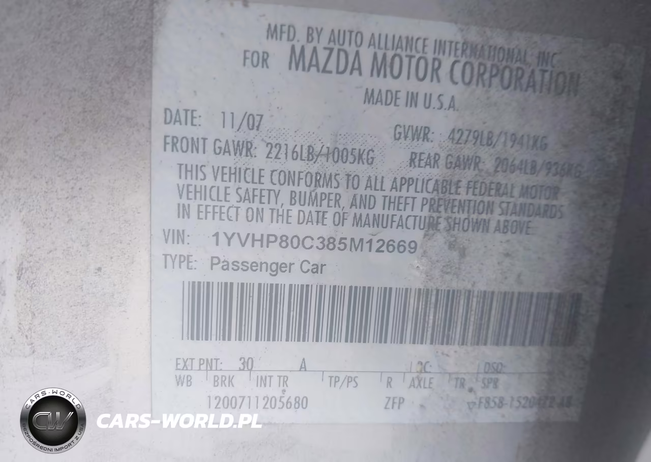 2008 Mazda Mazda6 I Sport Ve VIN:1YVHP80C385M12669 - 9