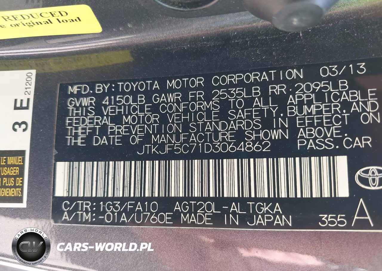 2013 Scion Tc VIN:JTKJF5C71D3064862 - 9