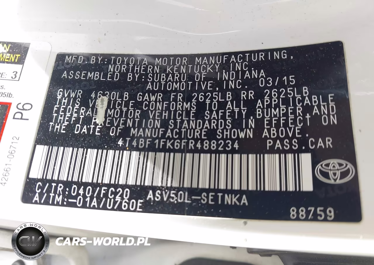 2015 Toyota Camry Le VIN:4T4BF1FK6FR488234 - 9