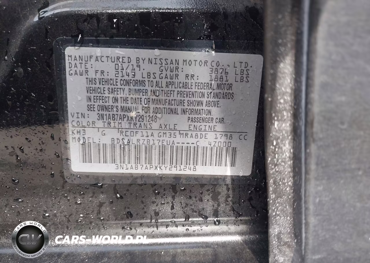 2019 Nissan Sentra Sr VIN:3N1AB7APXKY291248 - 9