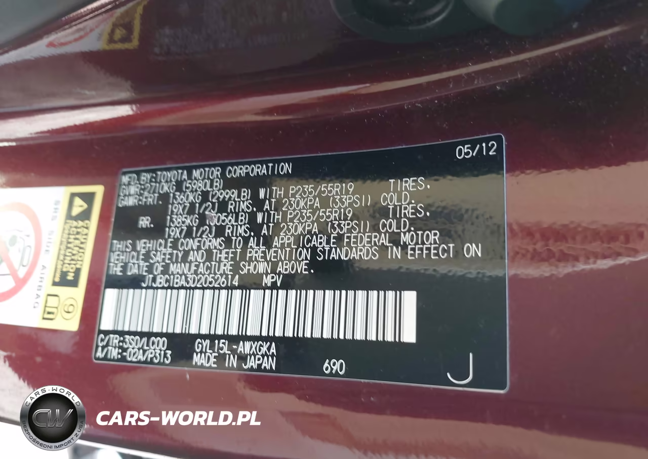 2013 Lexus Rx 450H VIN:JTJBC1BA3D2052614 - 9