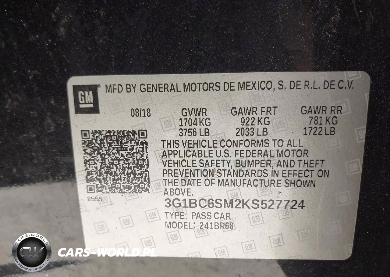 2019 Chevrolet Cruze Ls VIN:3G1BC6SM2KS527724 - 9