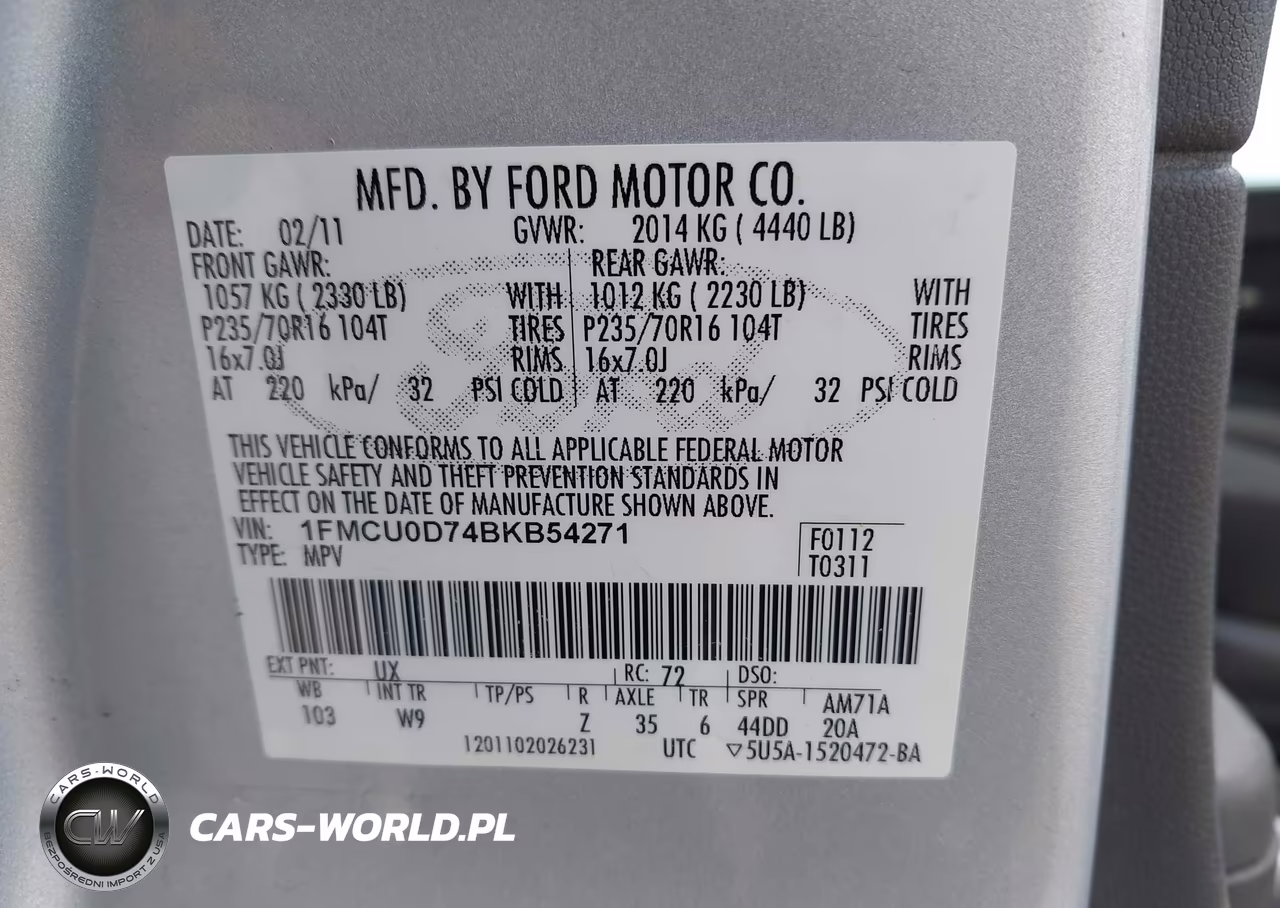 2011 Ford Escape Xlt VIN:1FMCU0D74BKB54271 - 9