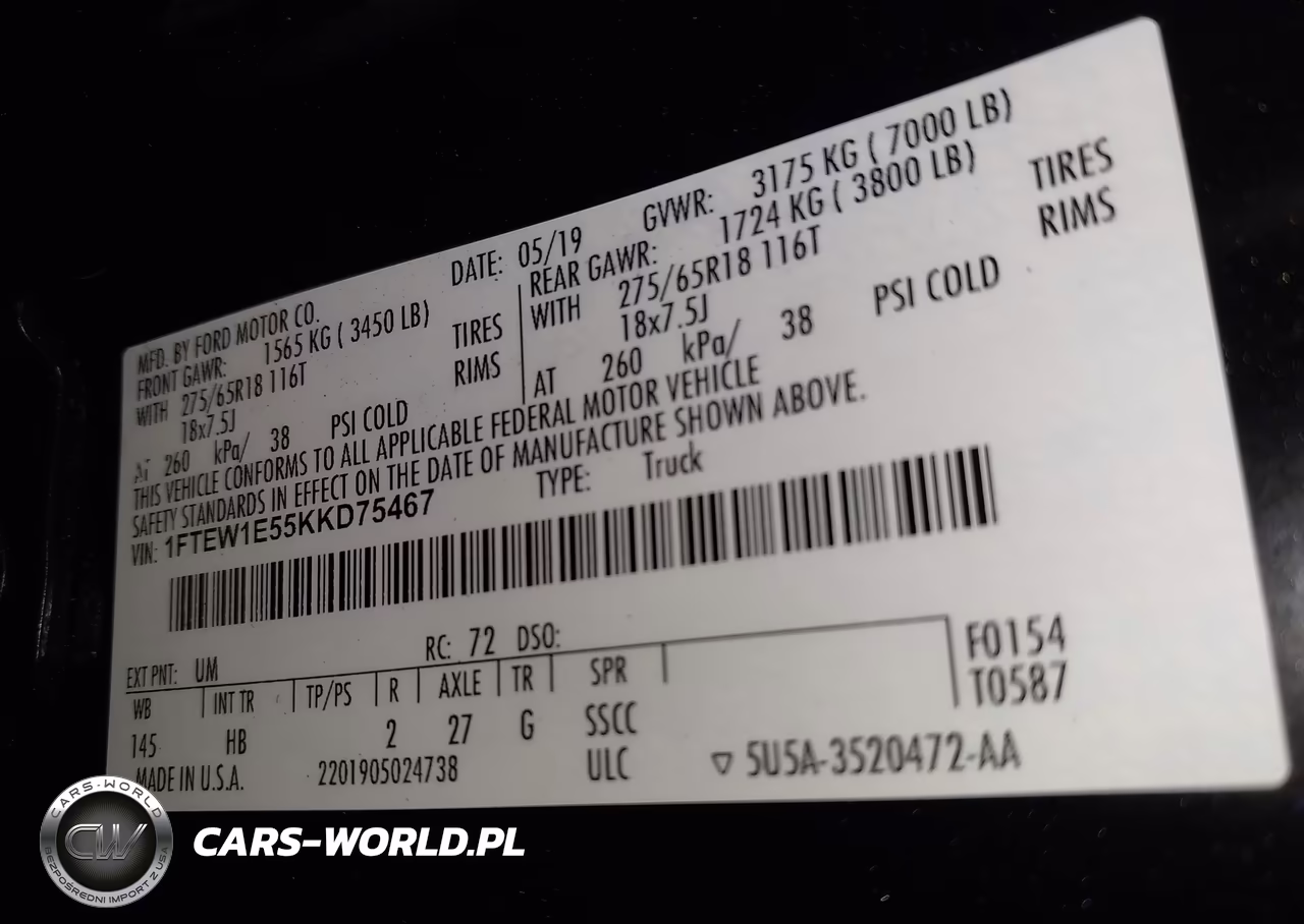 2019 Ford F-150 Lariat VIN:1FTEW1E55KKD75467 - 9