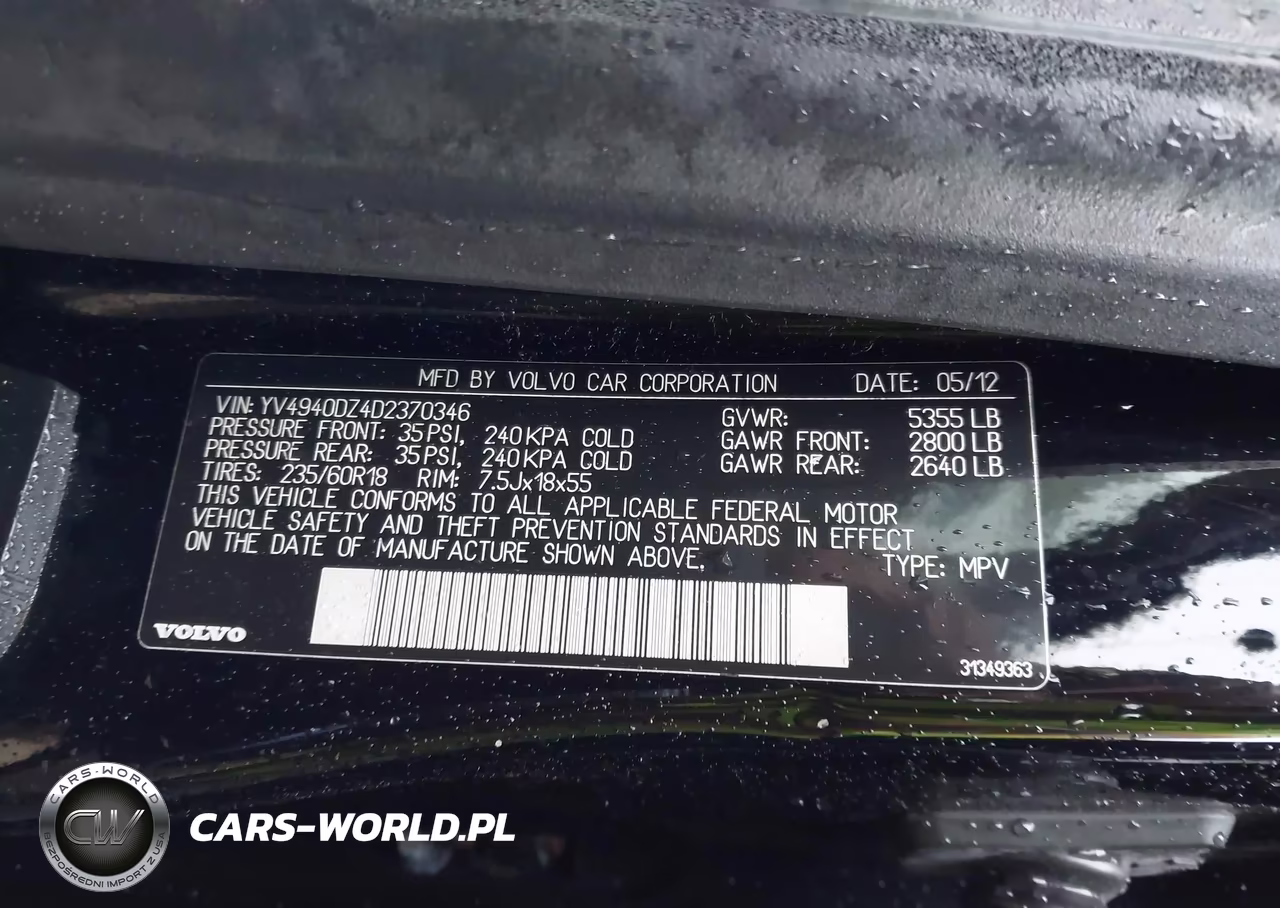 2013 Volvo Xc60 3.2-3.2 Platinum-3.2 Premier-3.2 Premier Plus VIN:YV4940DZ4D2370346 - 9