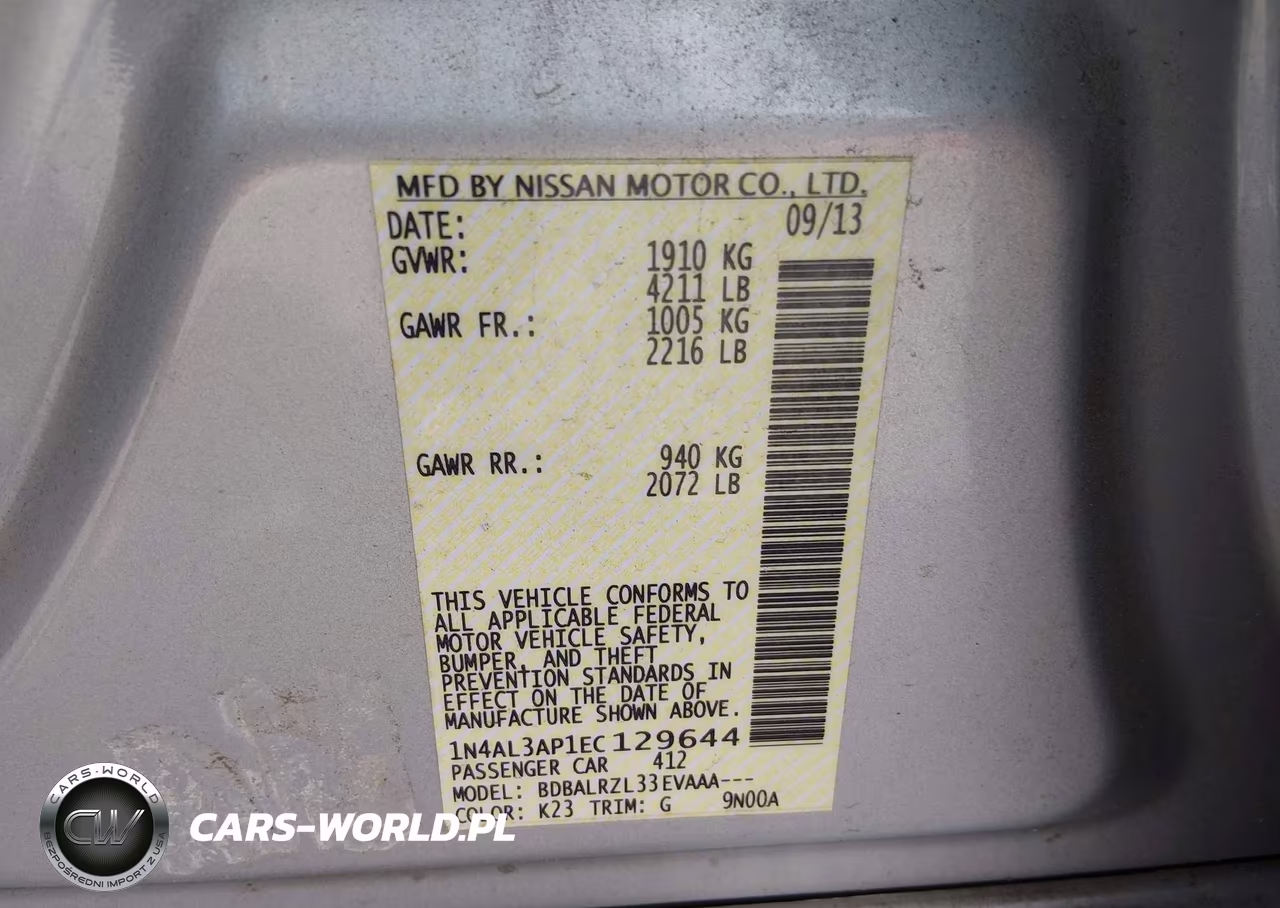 2014 Nissan Altima 2.5 S VIN:1N4AL3AP1EC129644 - 9