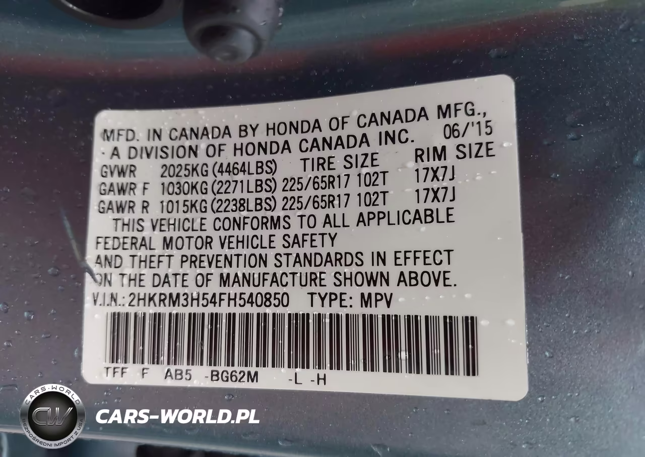 2015 Honda Cr-V Ex VIN:2HKRM3H54FH540850 - 9