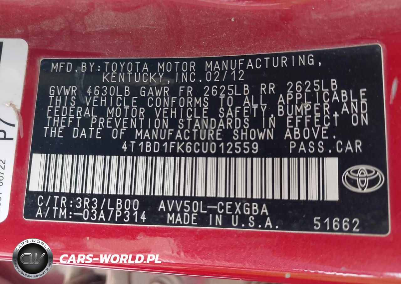 2012 Toyota Camry Hybrid Xle VIN:4T1BD1FK6CU012559 - 9