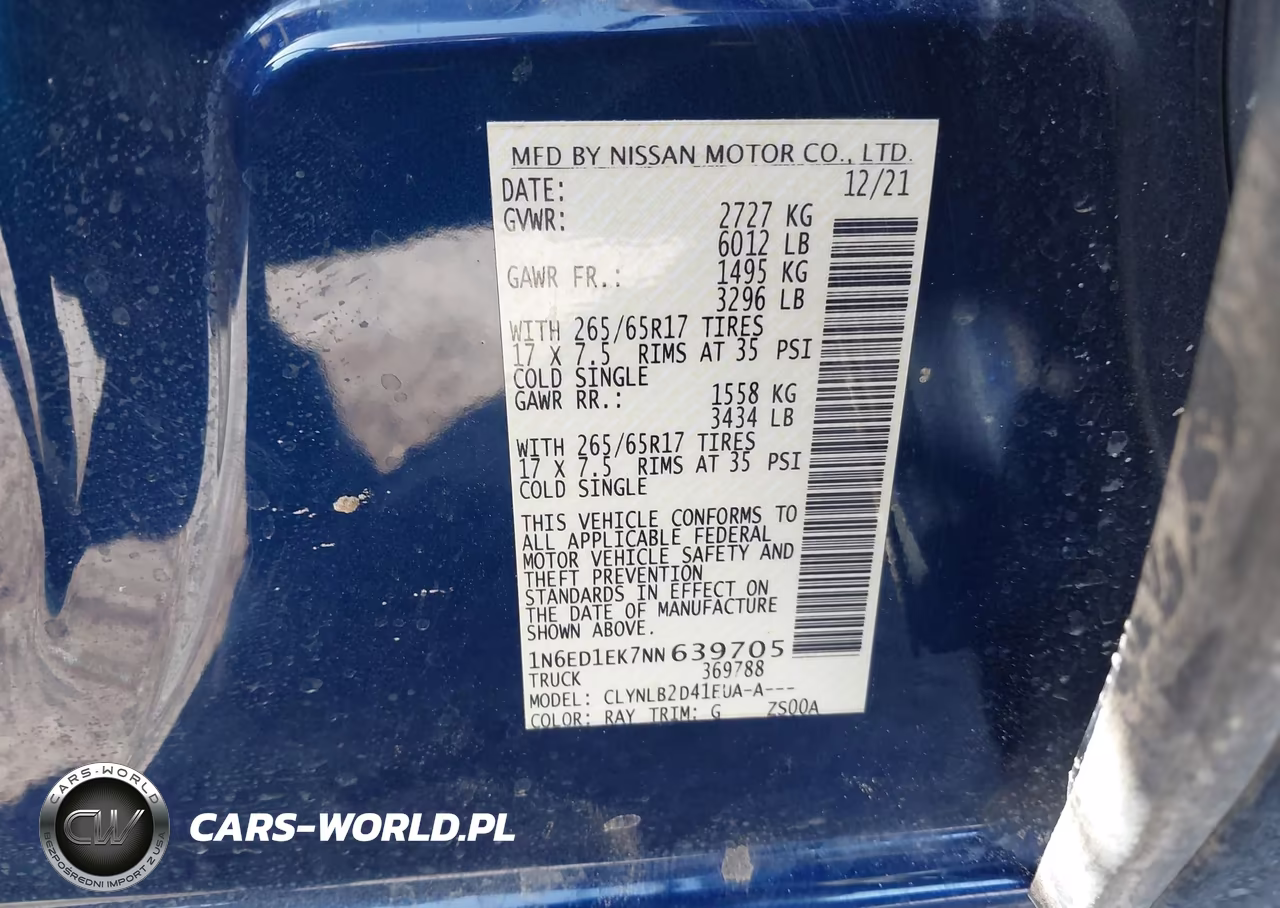 2022 Nissan Frontier Sv 4X4 VIN:1N6ED1EK7NN639705 - 9