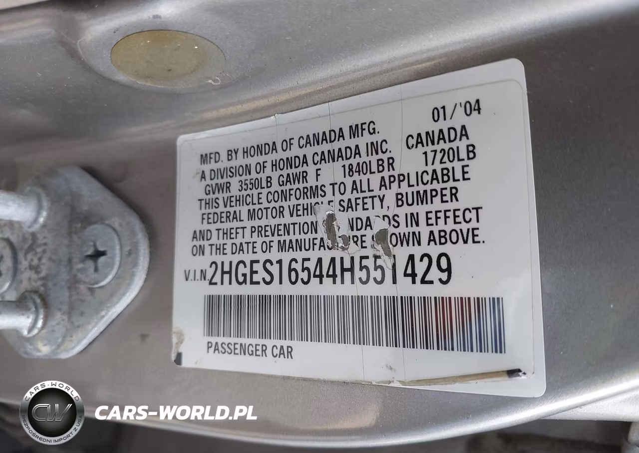 2004 Honda Civic Lx VIN:2HGES16544H551429 - 9