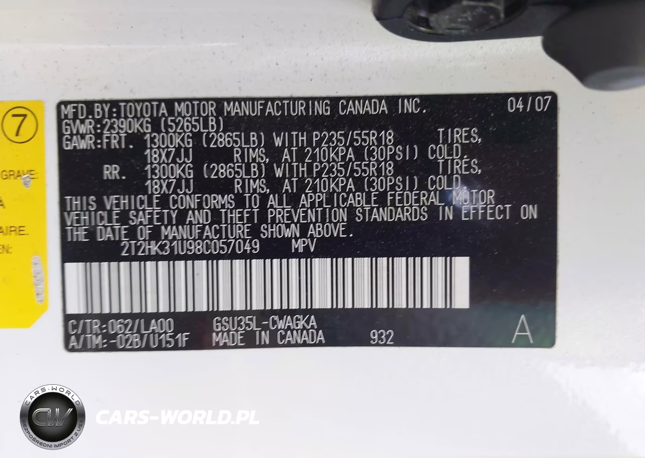 2008 Lexus Rx 350 VIN:2T2HK31U98C057049 - 9