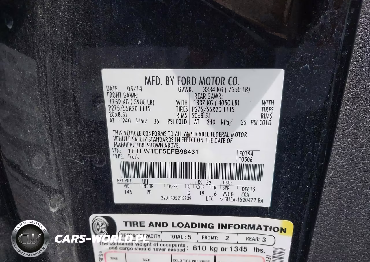 2014 Ford F-150 Platinum VIN:1FTFW1EF5EFB98431 - 9