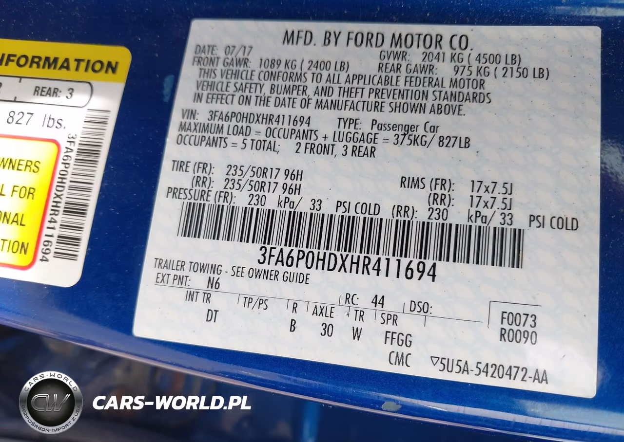 2017 Ford Fusion Se VIN:3FA6P0HDXHR411694 - 9