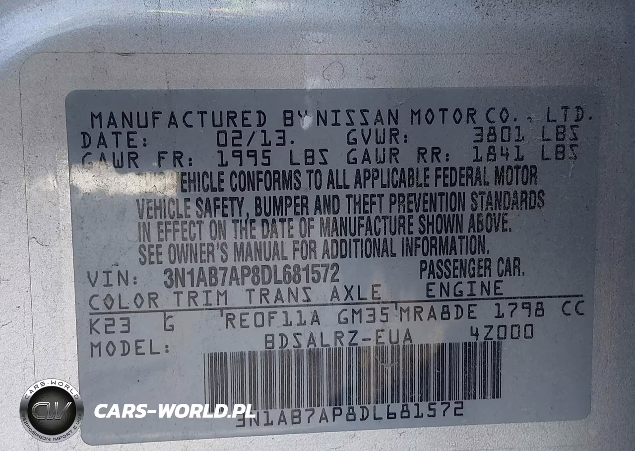 2013 Nissan Sentra Sr VIN:3N1AB7AP8DL681572 - 9