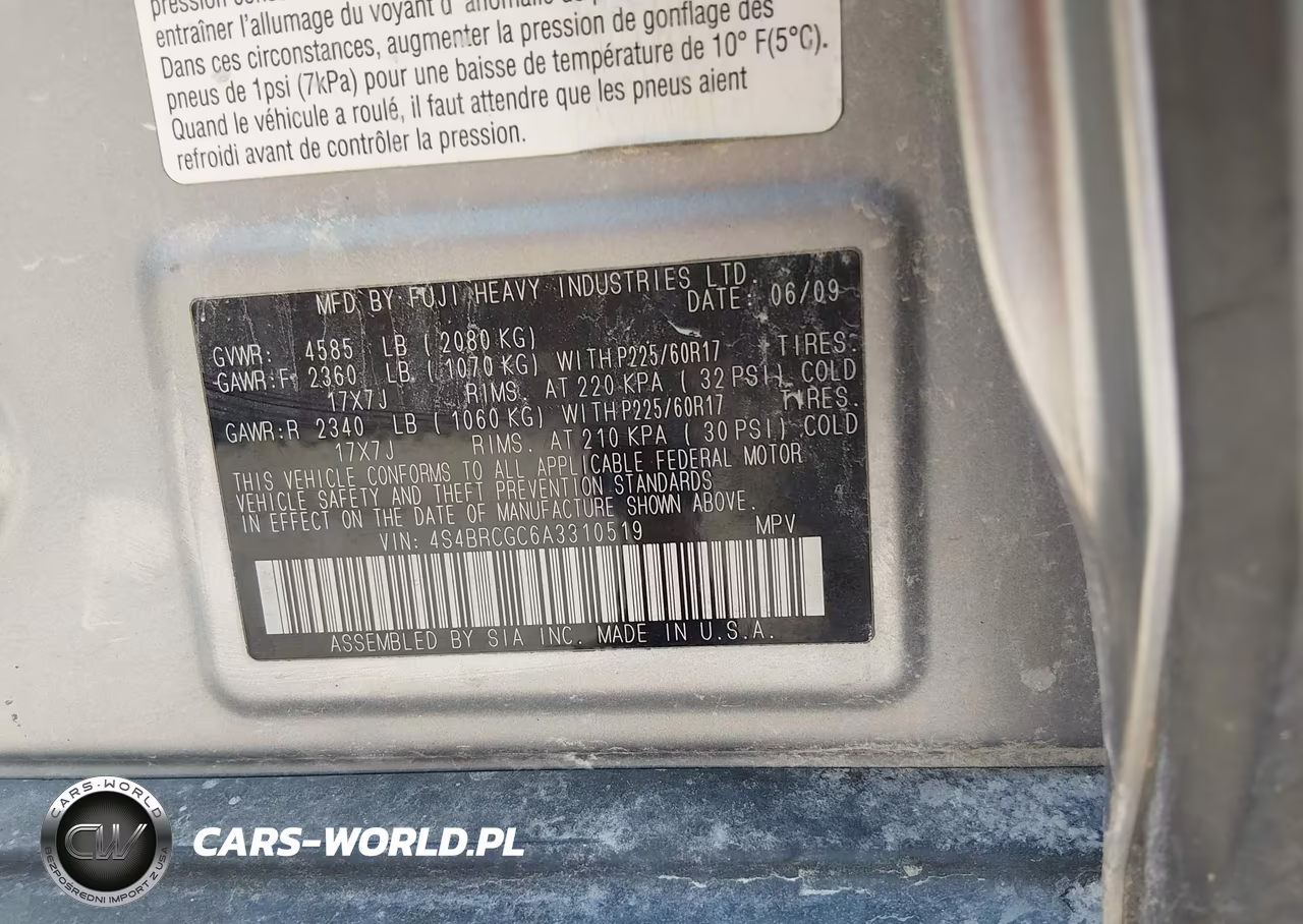 2010 Subaru Outback 2.5I Premium VIN:4S4BRCGC6A3310519 - 9