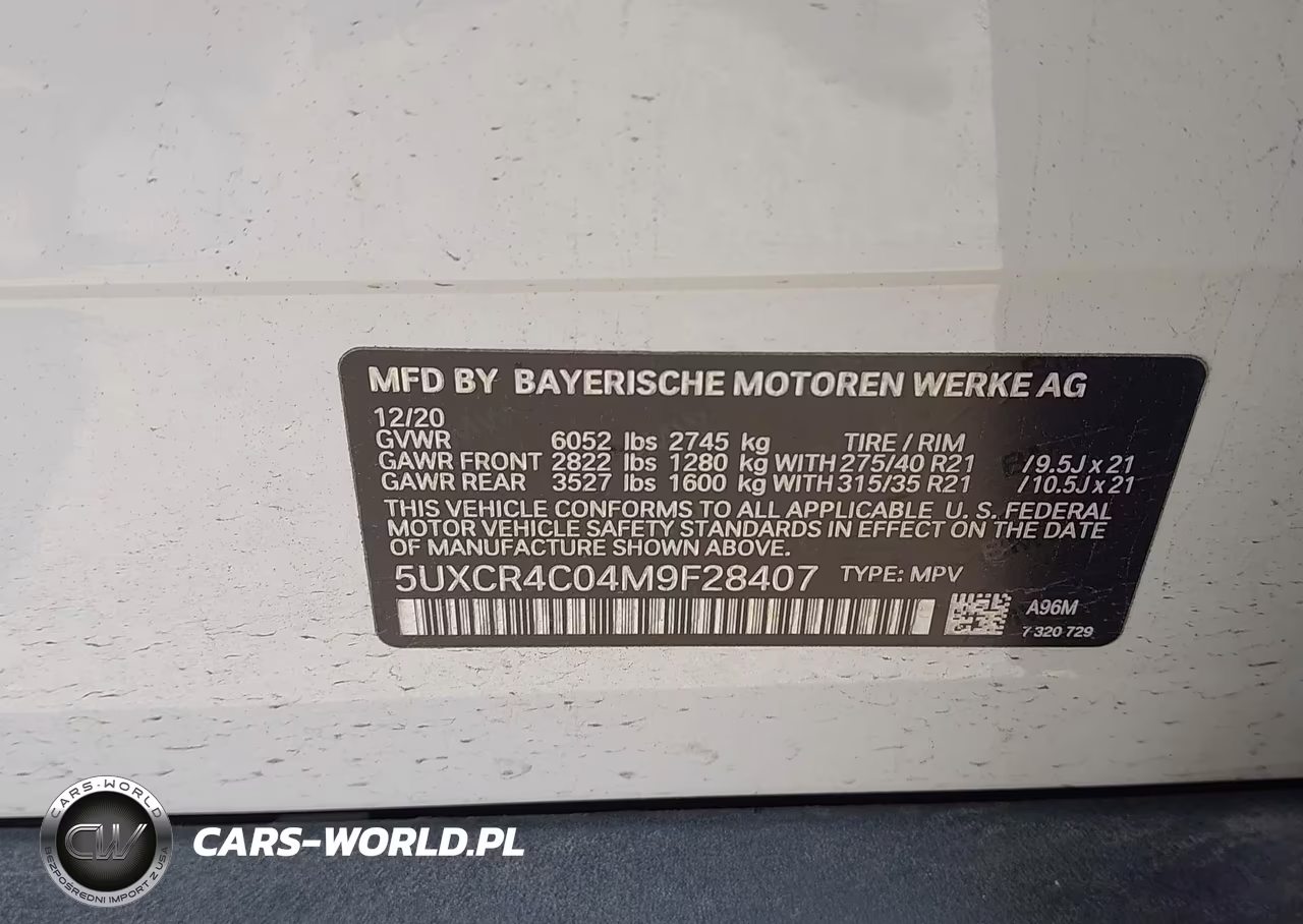 2021 BMW X5 Sdrive40I VIN:5UXCR4C04M9F28407 - 9