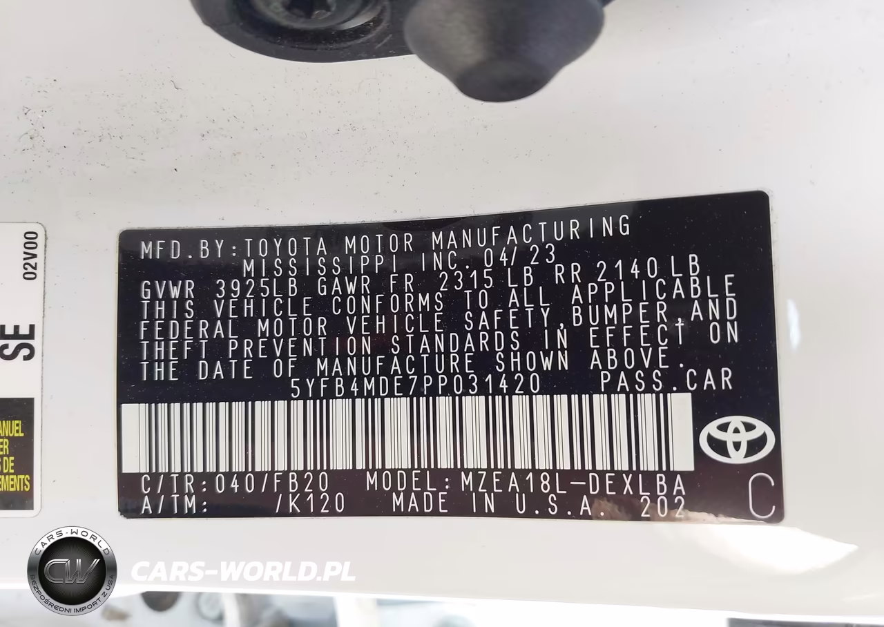 2023 Toyota Corolla Le VIN:5YFB4MDE7PP031420 - 9