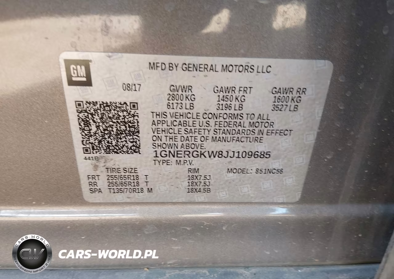 2018 Chevrolet Traverse 1Lt VIN:1GNERGKW8JJ109685 - 9