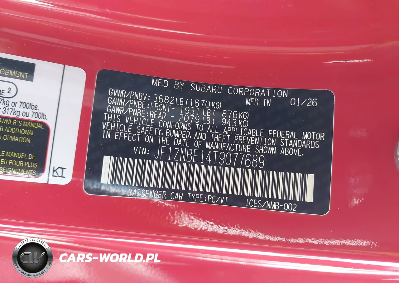 2026 Toyota Gr86 Premium VIN:JF1ZNBE14T9077689 - 9