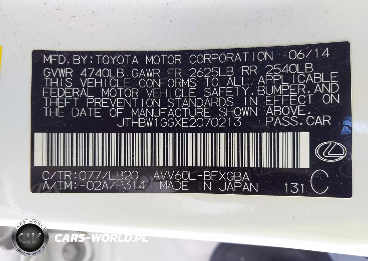 2014 Lexus Es 300H VIN:JTHBW1GGXE2070213 - 9