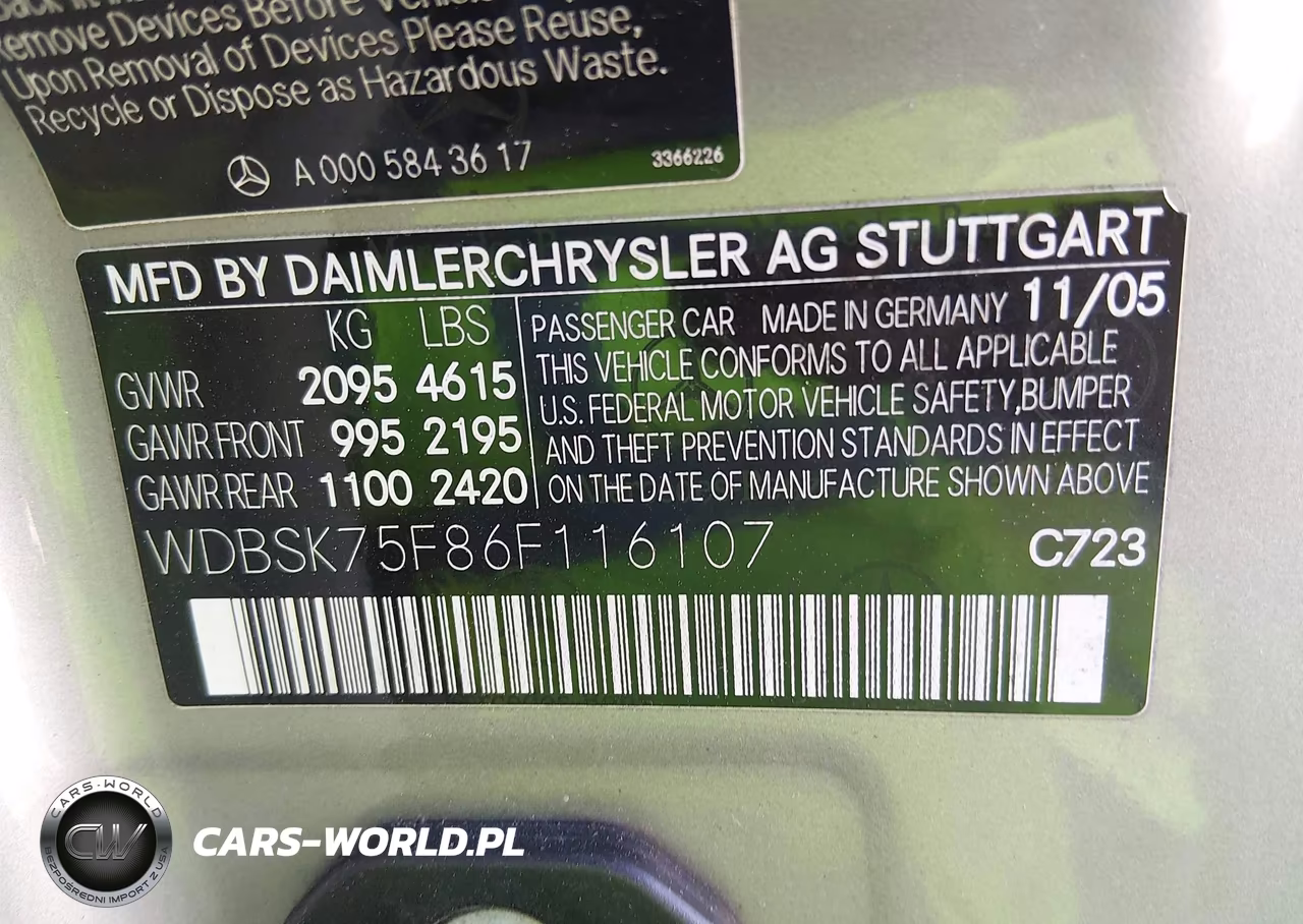 2006 Mercedes-Benz Sl 500 VIN:WDBSK75F86F116107 - 9