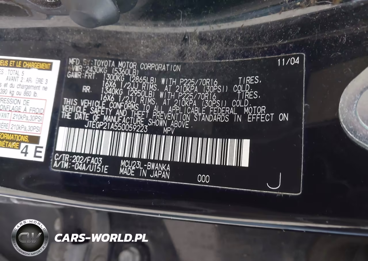 2005 Toyota Highlander V6 VIN:JTEGP21A550059223 - 9