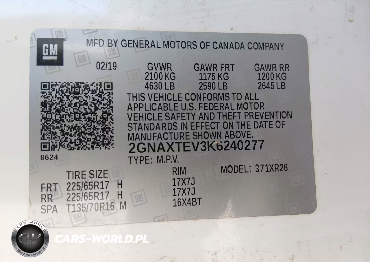 2019 Chevrolet Equinox Lt VIN:2GNAXTEV3K6240277 - 9