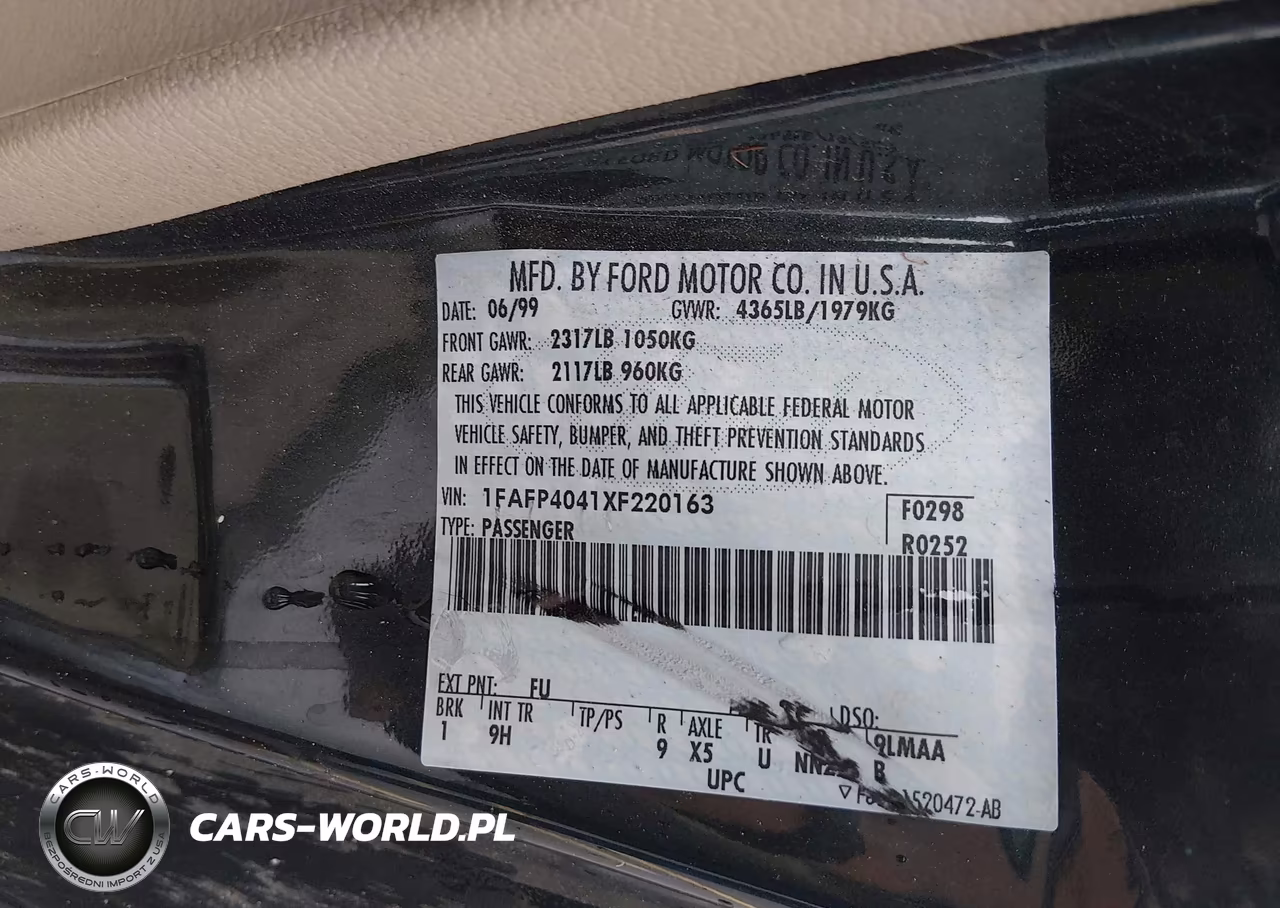 1999 Ford Mustang VIN:1FAFP4041XF220163 - 9