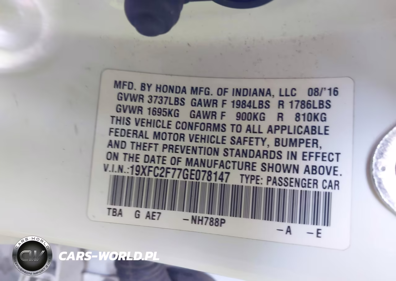 2016 Honda Civic Ex VIN:19XFC2F77GE078147 - 9