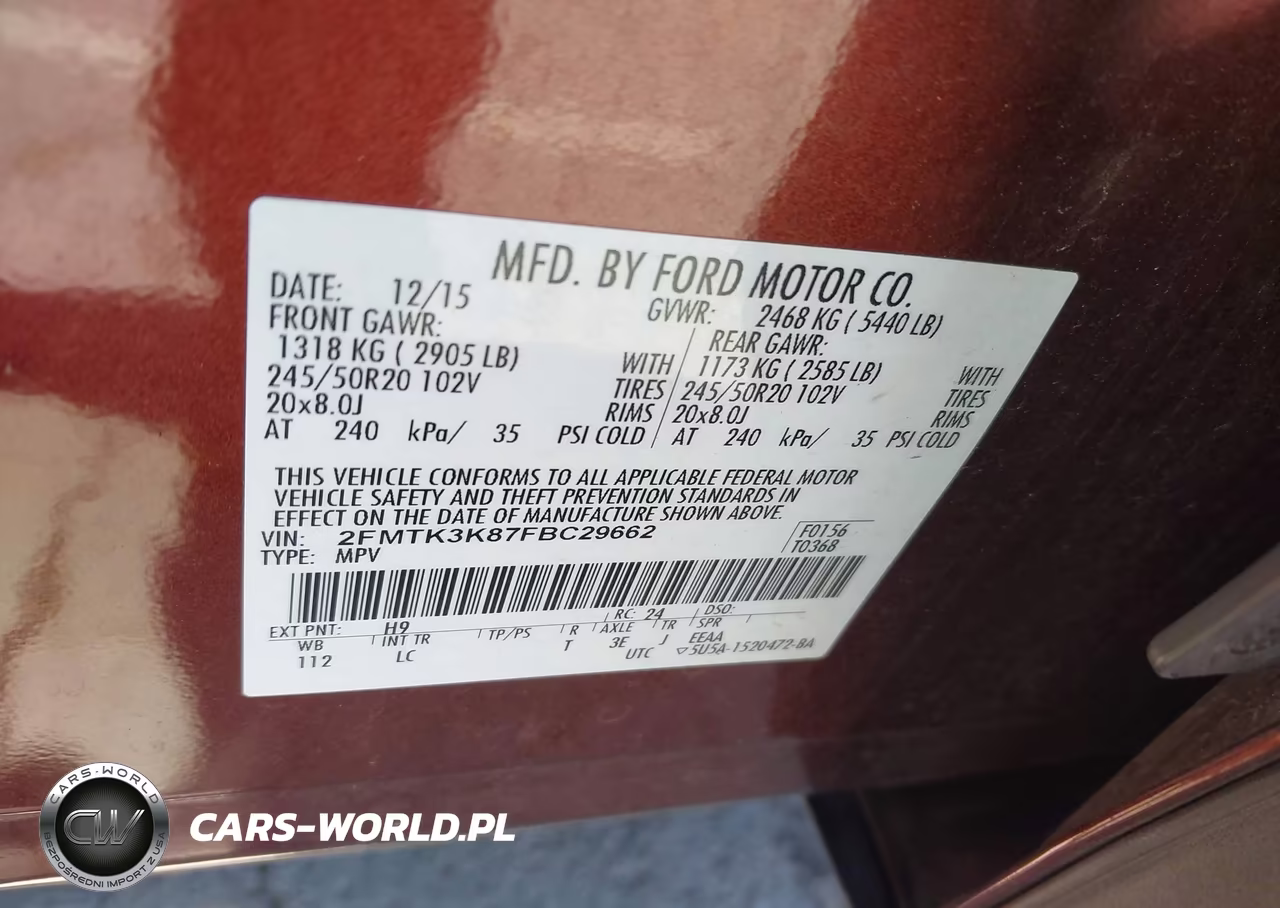 2015 Ford Edge Titanium VIN:2FMTK3K87FBC29662 - 9