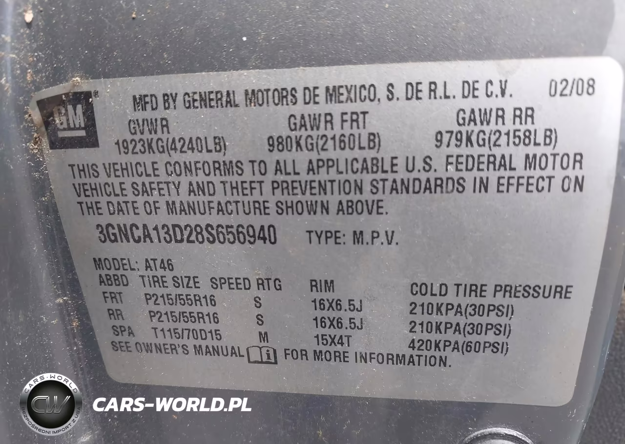 2008 Chevrolet Hhr Ls VIN:3GNCA13D28S656940 - 9