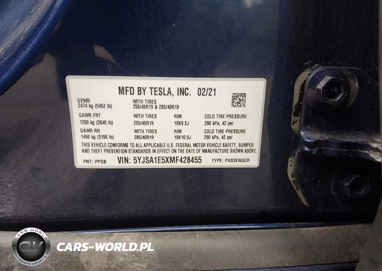 2021 Tesla Model S Long Range Dual Motor All-Wheel Drive VIN:5YJSA1E5XMF428455 - 9