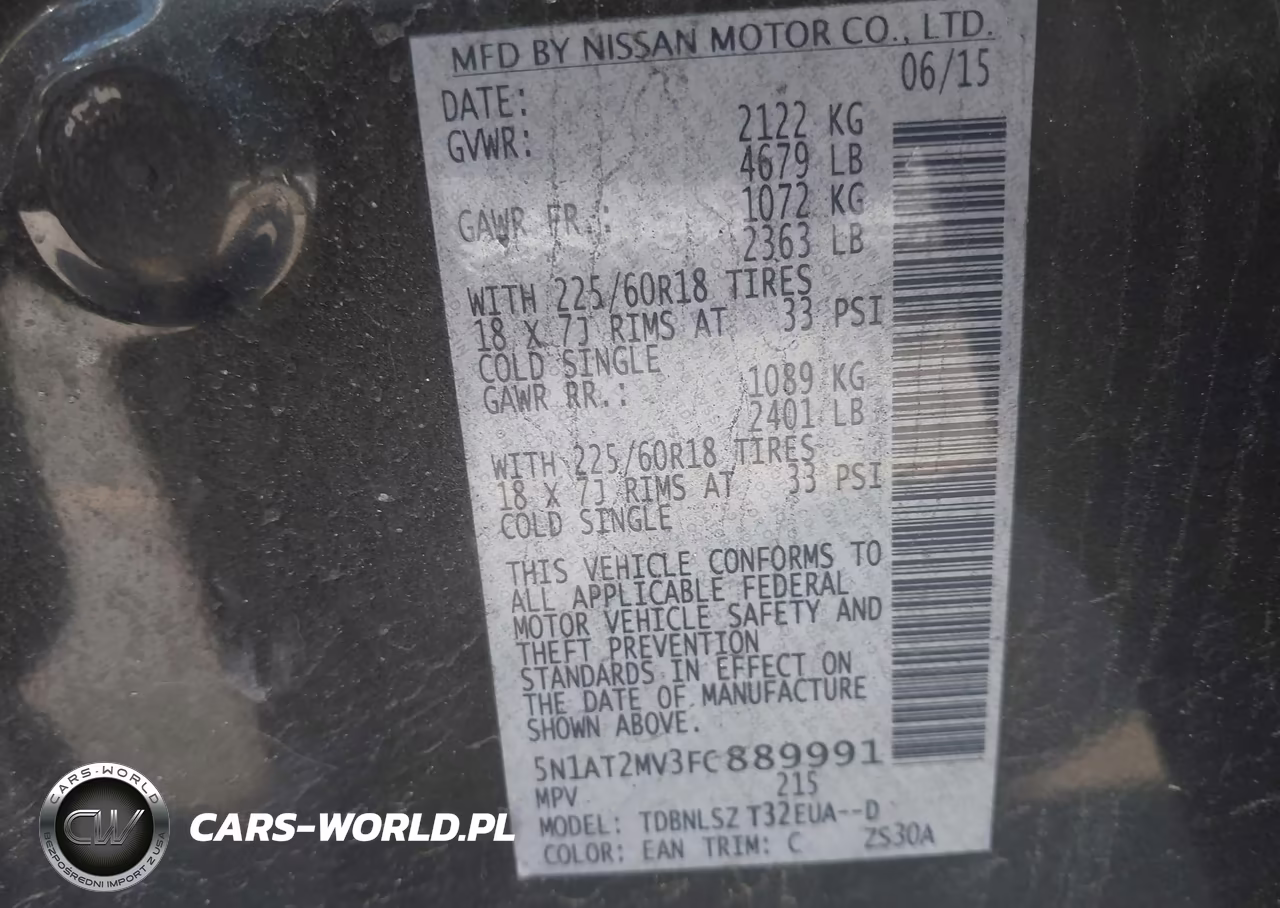 2015 Nissan Rogue Sl VIN:5N1AT2MV3FC889991 - 9
