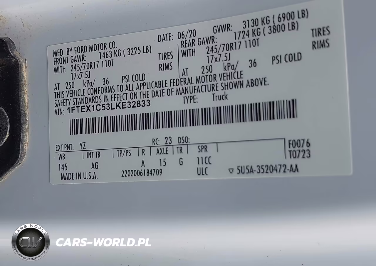 2020 Ford F-150 Xl VIN:1FTEX1C53LKE32833 - 9