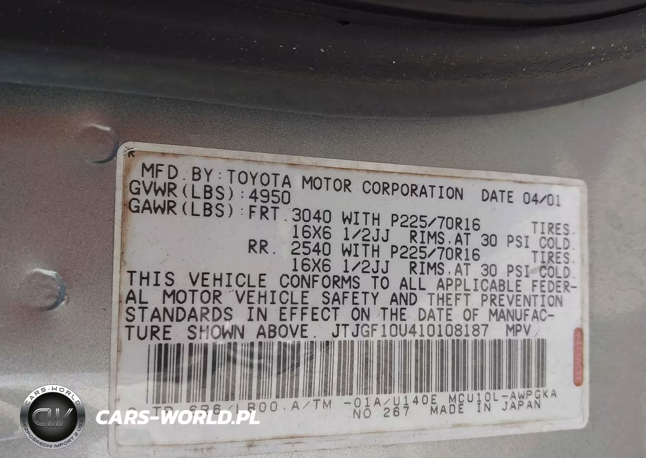2001 Lexus Rx 300 VIN:JTJGF10U410108187 - 9