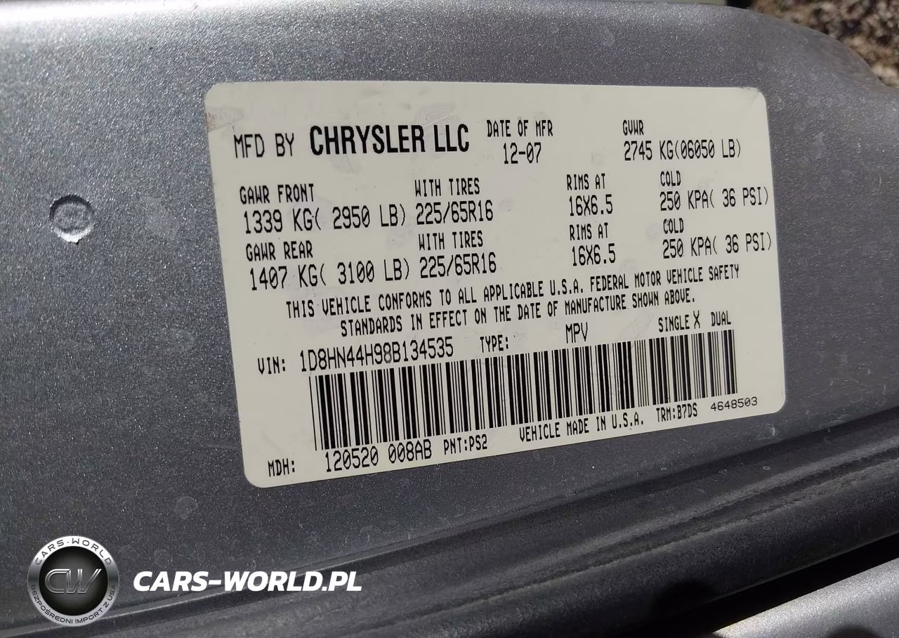 2008 Dodge Grand Caravan Se VIN:1D8HN44H98B134535 - 9