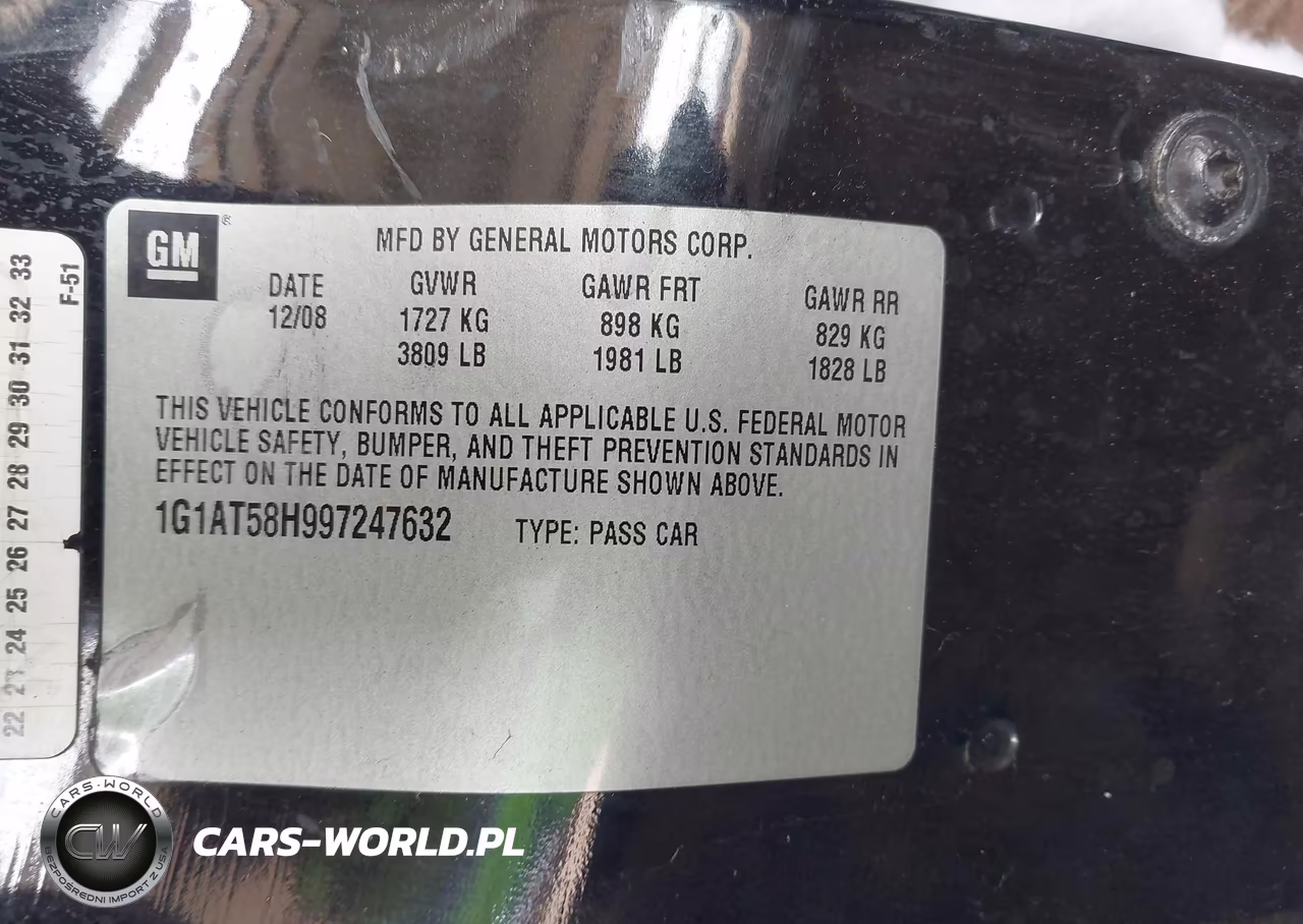 2009 Chevrolet Cobalt Lt VIN:1G1AT58H997247632 - 9