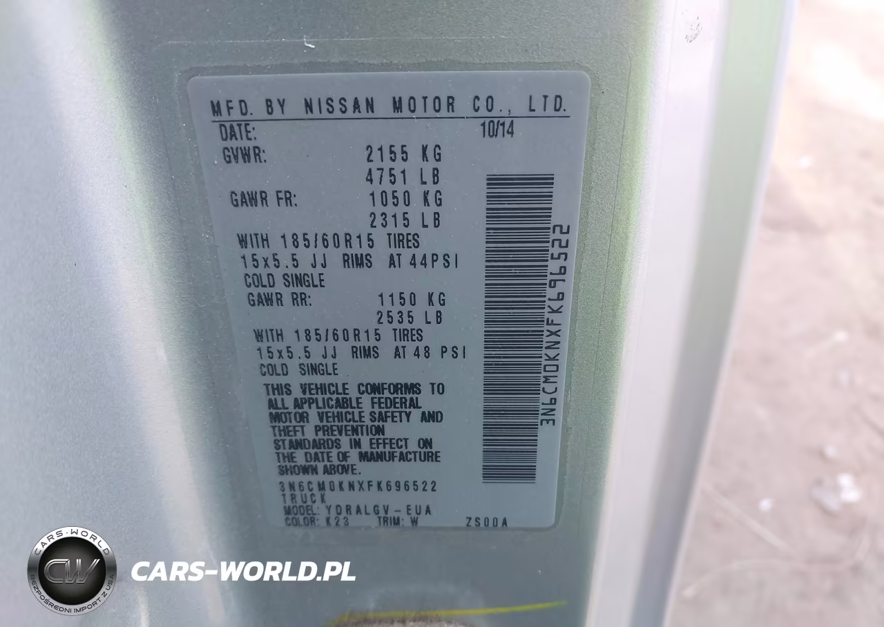 2015 Nissan Nv200 Sv VIN:3N6CM0KNXFK696522 - 9