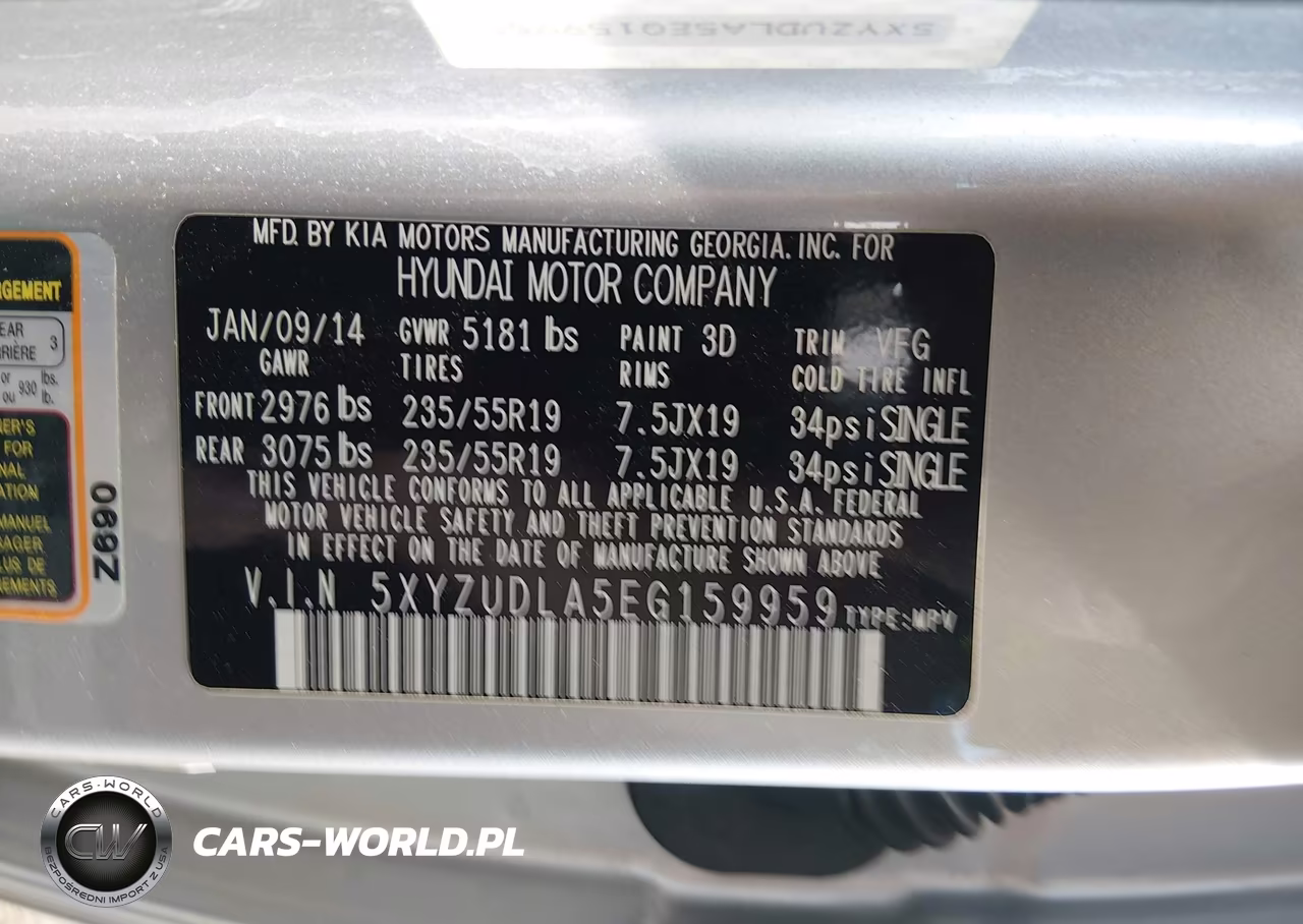 2014 Hyundai Santa Fe Sport 2.0L Turbo VIN:5XYZUDLA5EG159959 - 9