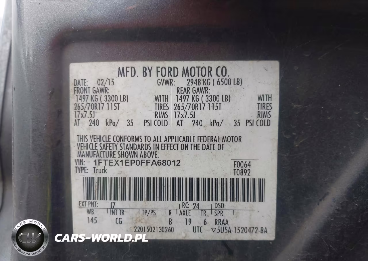 2015 Ford F-150 Xl VIN:1FTEX1EP0FFA68012 - 9