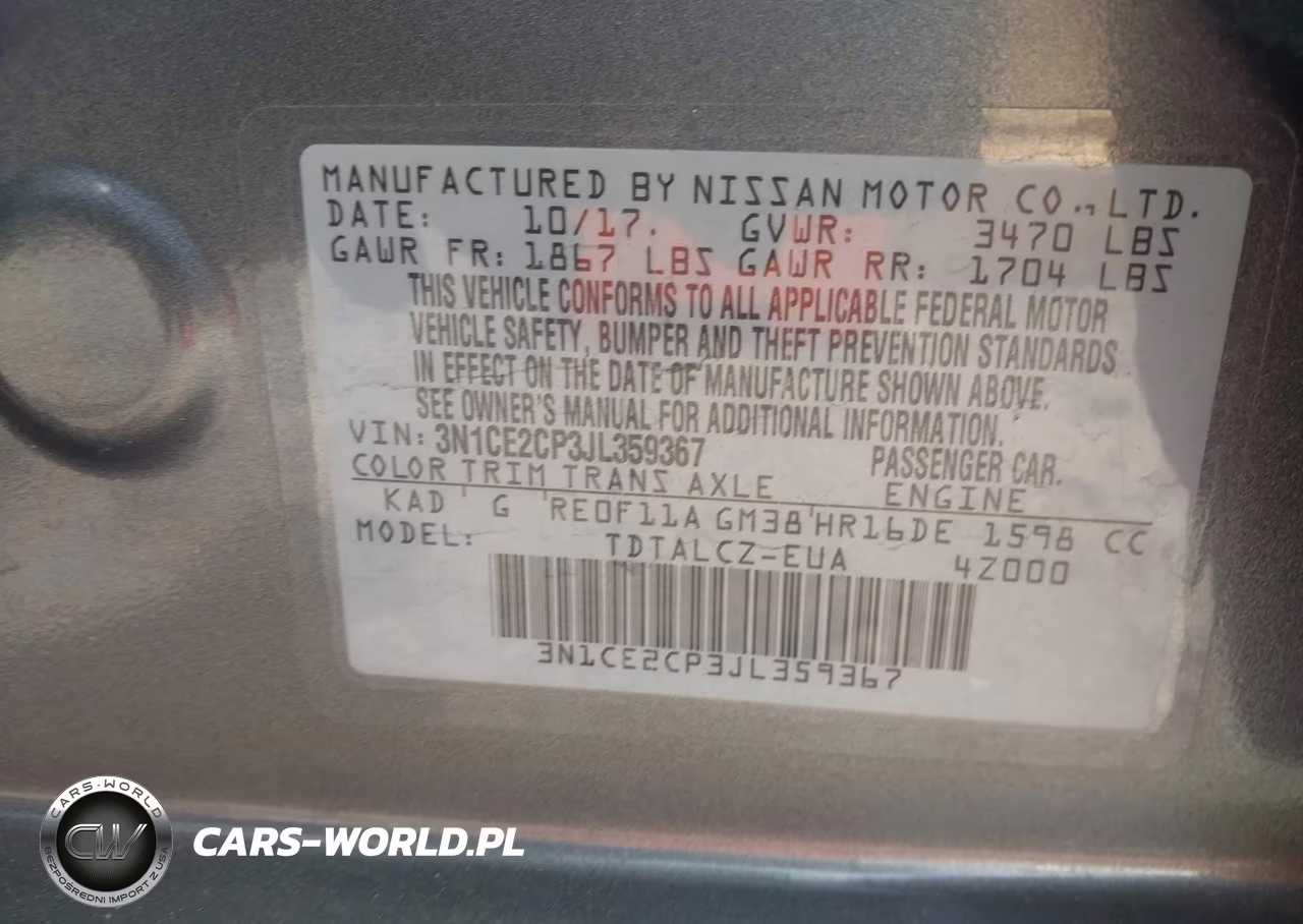 2018 Nissan Versa Note S VIN:3N1CE2CP3JL359367 - 9