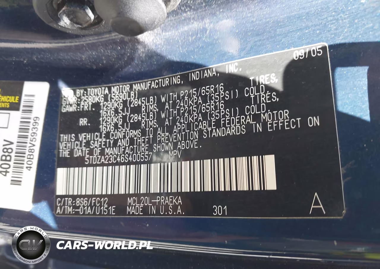 2006 Toyota Sienna Le VIN:5TDZA23C46S400557 - 9