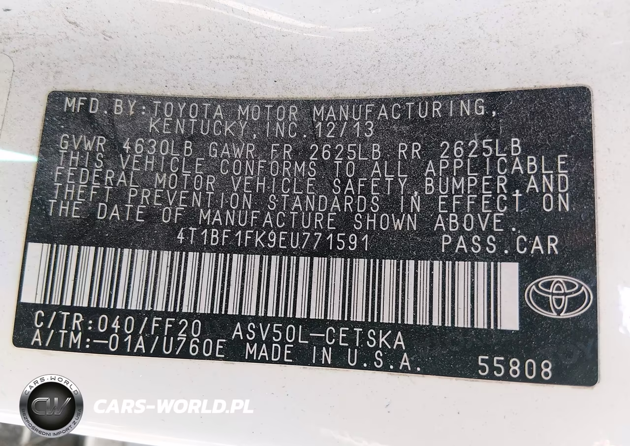 2014 Toyota Camry Se VIN:4T1BF1FK9EU771591 - 9